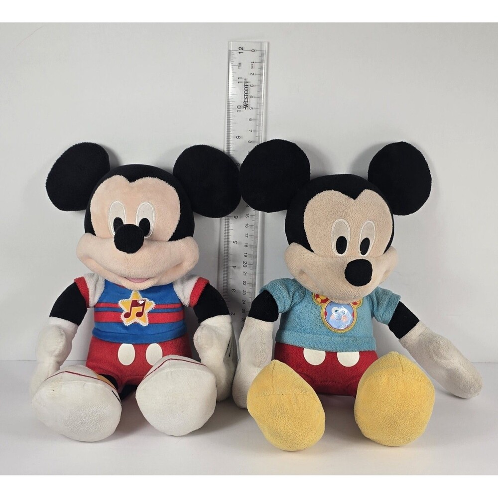 Set of 2 Mickey Mouse Clubhouse Talking Plush Toy Working 13"